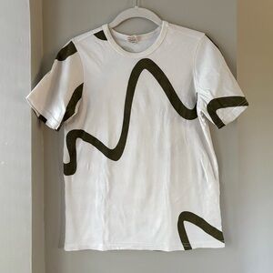 Short Sleeve Tee in Ziggy Stripe, Olive, XS